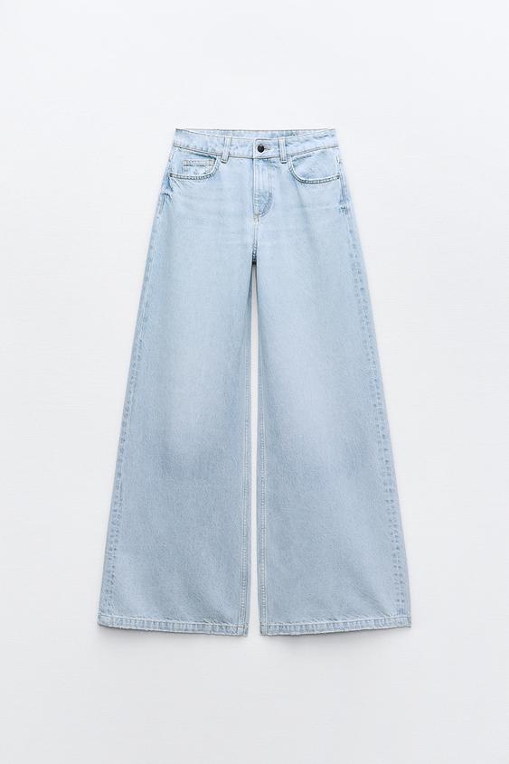 Vaqueros palazzo de tiro bajo de Zara