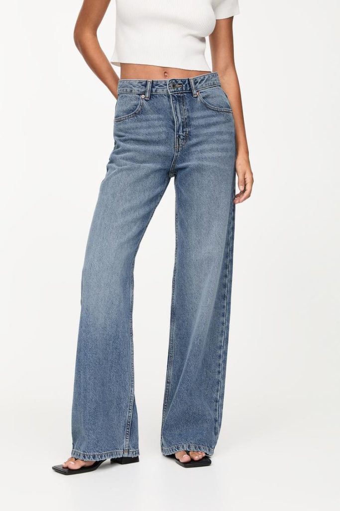 Jeans wide leg tiro alto de Pull and Bear