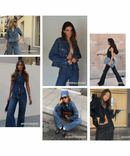 Descubre la tendencia estrella de este otoño-invierno 2025: el total look denim. Aprende cómo combinar pantalones, chaquetas, faldas y accesorios vaqueros para crear outfits cómodos, versátiles y con estilo. Inspirado en las pasarelas de Balenciaga, Chanel, Marine Serre y Vivienne Westwood, el denim se reinventa con distintos lavados, colores y texturas para adaptarse a cualquier ocasión. Encuentra inspiración para tu look diario, urbano o sofisticado y domina la moda denim esta temporada.